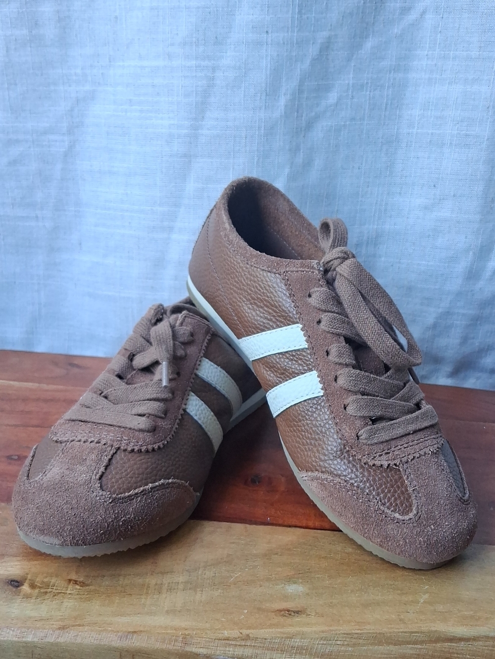 Quince Italian Leather & Suede Low Profile Sneakers Cognac 5.5